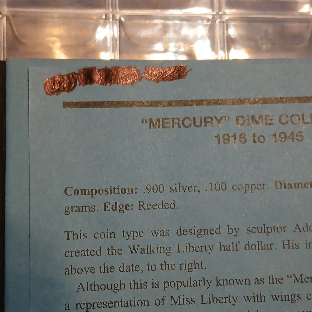 Mercury Dimes Coin Folder
